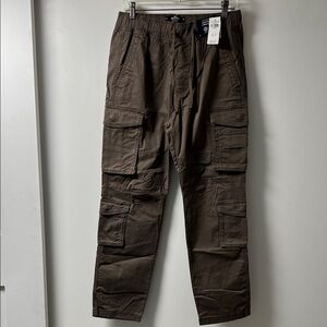 Men's slim straight Brown Cargo Pants